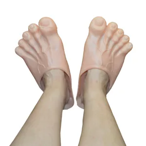 Novelty funny giant feet slippers Halloween costume props funny prank shoes skin color