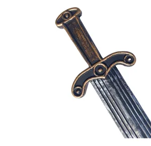 Antiker Plastik Spielzeugschwert Kostüm Waffe Requisite mit Bronze Griff und strukturierter Klinge.