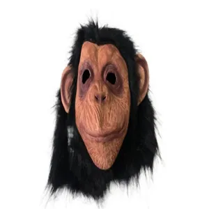 Halloween monkey mask realistic chimpanzee costume headwear for cosplay party props.