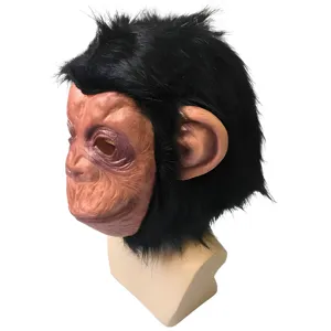 Halloween realistic chimpanzee mask monkey headgear party costume animal latex mask prop