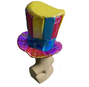 Colorful striped top hat for party festival costume magician clown cosplay carnival dress up