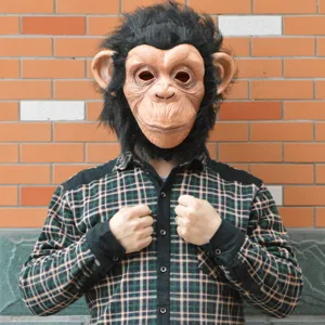 Halloween Latex Gorilla Mask Big Ear Chimpanzee Animal Costume Party Cosplay Horror Novelty Mask Props