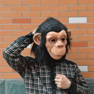 Halloween gorilla mask chimpanzee costume headgear realistic party animal cosplay prop