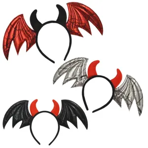 Halloween Kerata Diabolou Ftera Nycteridas Stirigma Kefalis kai Fousta Set Kostoymiou Asteio Cosplay Parti Parastasi