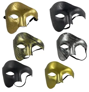 Set de masques fantome de masquerade, masques de visage vintage peints pour fete et cosplay.