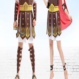 Conjunto de disfraz de gladiador romano para parejas, ideal para Halloween y espectáculos.