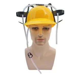 Casque à bière nouveauté avec double porte-gobelets et paille longue pour la fête !