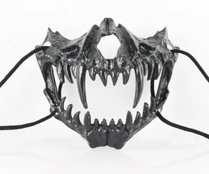 Halloween scary animal skull half face mask demonic fanged monster cosplay party props