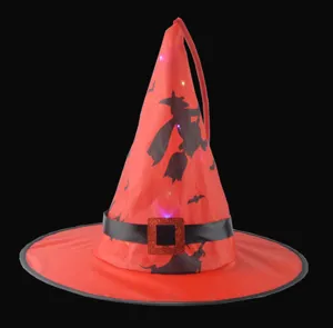 Chapeau de sorcière Halloween lumineux LED sorcier illuminé accessoire fête déguisement