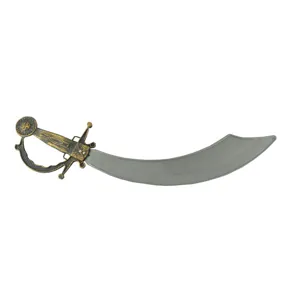 Halloween pirate sword costume prop, plastic cutlass toy for party dress up and role play.