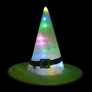 Chapeau de sorciere lumineux Halloween LED chapeau de magicien fete costume accessoire