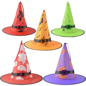 Chapeaux de sorcière LED Halloween colorés ensemble accessoires de fête de festival.