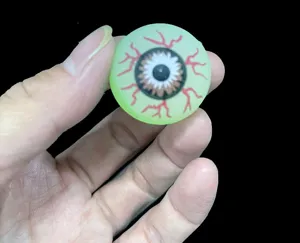 Balle rebondissante globe oculaire Halloween jouet en caoutchouc vert accessoire