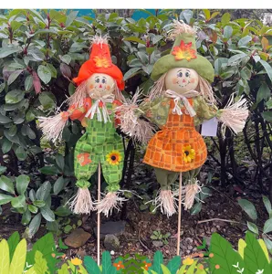 Halloween scarecrow decoration garden stakes autumn harvest display props for yard lawn