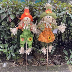 Halloween scarecrow yard stake decorations autumn harvest fall decor outdoor props