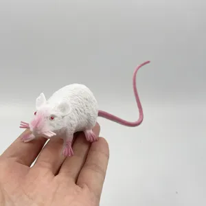 Simulazione finta topo giocattolo scherzo Halloween gomma ratto modello accessorio bianco
