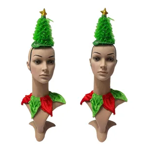 Diadema árbol de navidad y conjunto cuello rojo verde, lindo accesorio foto de fiesta.
