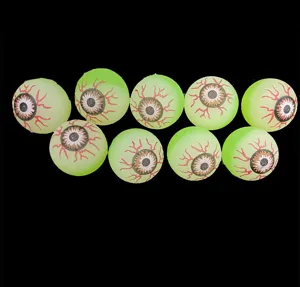Balles rebondissantes œil vert d'Halloween, jouets en caoutchouc pour fêtes et cadeaux.