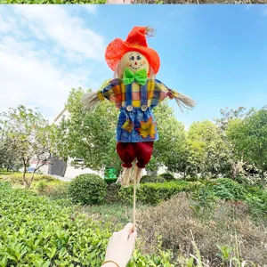 Handmade scarecrow doll craft autumn harvest garden decoration outdoor yard ornament cute