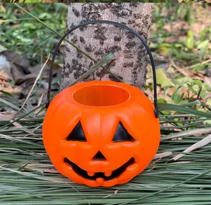 Halloween κολοκύθα κουβάς καραμέλας πλαστικό φορητό βαζάκι δώρο παιδί αποκριάτικη διακόσμηση
