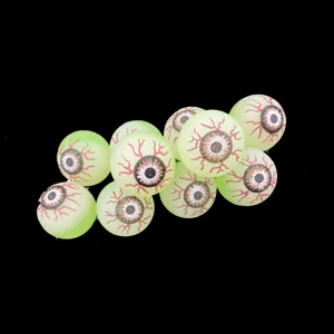 Halloween Lumineux Dans L'obscurité Oeil Balle Rebondissante Effrayant Injecté De Sang Silicone Balle Jouet Pour Fête Farce Accessoire