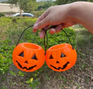 Κουβάς καραμέλας κολοκύθας Halloween φορητό πλαστικό φανάρι για παιδική διακόσμηση