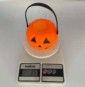 Πλαστικός κάδος κολοκύθας Halloween λεπτομέρεια ελαφρύς φορητός για παιδικό πάρτι.