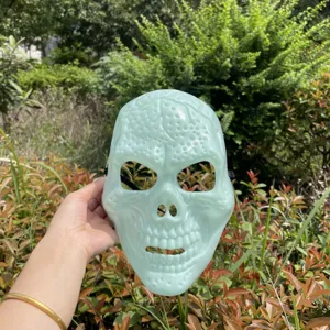 Halloween scary skull full face mask light green horror costume party mask for adults.