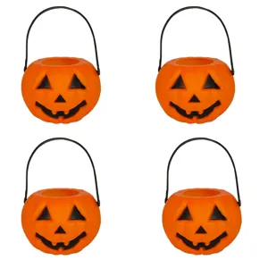 Σετ καλαθιού κολοκύθας Halloween, πλαστικό δοχείο γλυκών για πάρτι παιδιών και διακόσμηση.