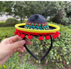 Mexican sombrero headband mini party hat cute festive hair hoop for adults and kids