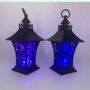 Halloween kasteel LED elektronische kaars lantaarn pompoen plastic decoratie licht detail