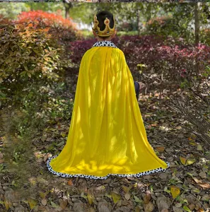 Kids Halloween King Cape Costume Boys Girls Party Cosplay Cloak with Crown and Scepter