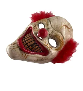 Scary Halloween clown mask, creepy horror movie cosplay full face party costume prop for events.