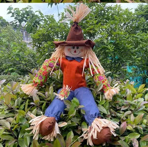 Poupée épouvantail peluche décoration fête des récoltes automne en plein air adorable.