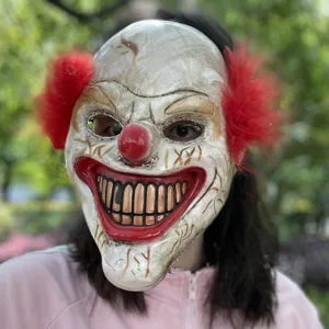 Halloween scary clown mask full face latex prop for party cosplay scary costume dress up