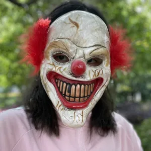 Halloween scary clown mask full face horror party prop movie cosplay costume accessory.