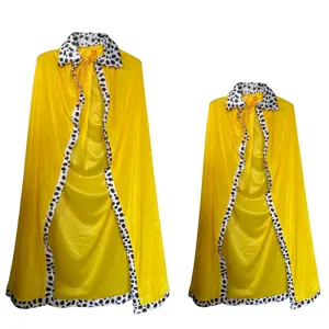 Halloween Kids King Cloak Prince Costume Velvet Robe Spotted Trim Carnival Birthday Party Role Play Performance Props
