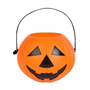 Seau a bonbons citrouille Halloween lanterne plastique conteneur decoration de fete