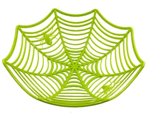 Halloween διακοσμητικό πράσινο πιάτο φρούτων αράχνη πλαστικό καλάθι καραμέλας πάρτι