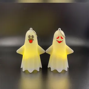 Lampada LED fantasma di Halloween da appendere, simpatica decorazione luminosa per festa.