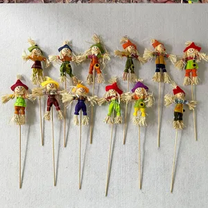Halloween scarecrow garden stakes decorative lawn yard outdoor fabric doll ornament setup prop