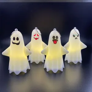 Luce notturna fantasma LED di Halloween ciondolo simpatico fantasma luminoso decorazione appendere 4pz