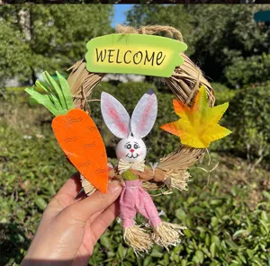 Osterhase runder Kranz Hängedekoration im skandinavischen Stil für Frühlingsdeko Zuhause
