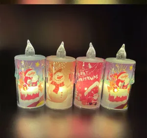 LED Weihnachten elektronische Kerzen Set, flammenlose Simulationskerzen fuer Feiertagsdekoration.
