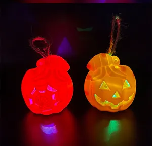 Halloween LED glowing pumpkin hanging ornaments spooky party decoration light up props