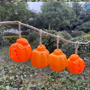 Halloween pumpkin hanging light decoration party props cute orange plastic pendant ornament