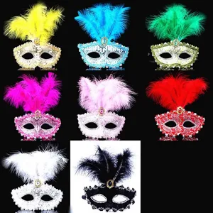 Venezianische Maskenball Maske Für Damen Spitze Feder Prinzessin Maske Halloween Party Karneval Sexy Kostüm Gesicht Dekoration