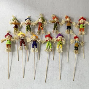 Halloween mini scarecrow stakes set for garden lawn outdoor yard autumn festival decoration props.