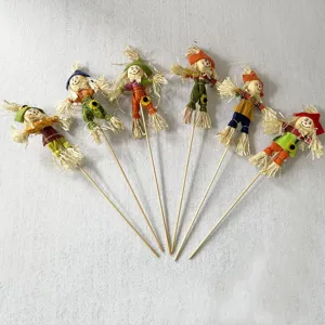 Halloween scarecrow garden stakes set of 6 decorative outdoor autumn yard lawn ornaments.
