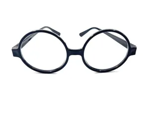 Close up of classic black round frame glasses detail, perfect costume accessory design.